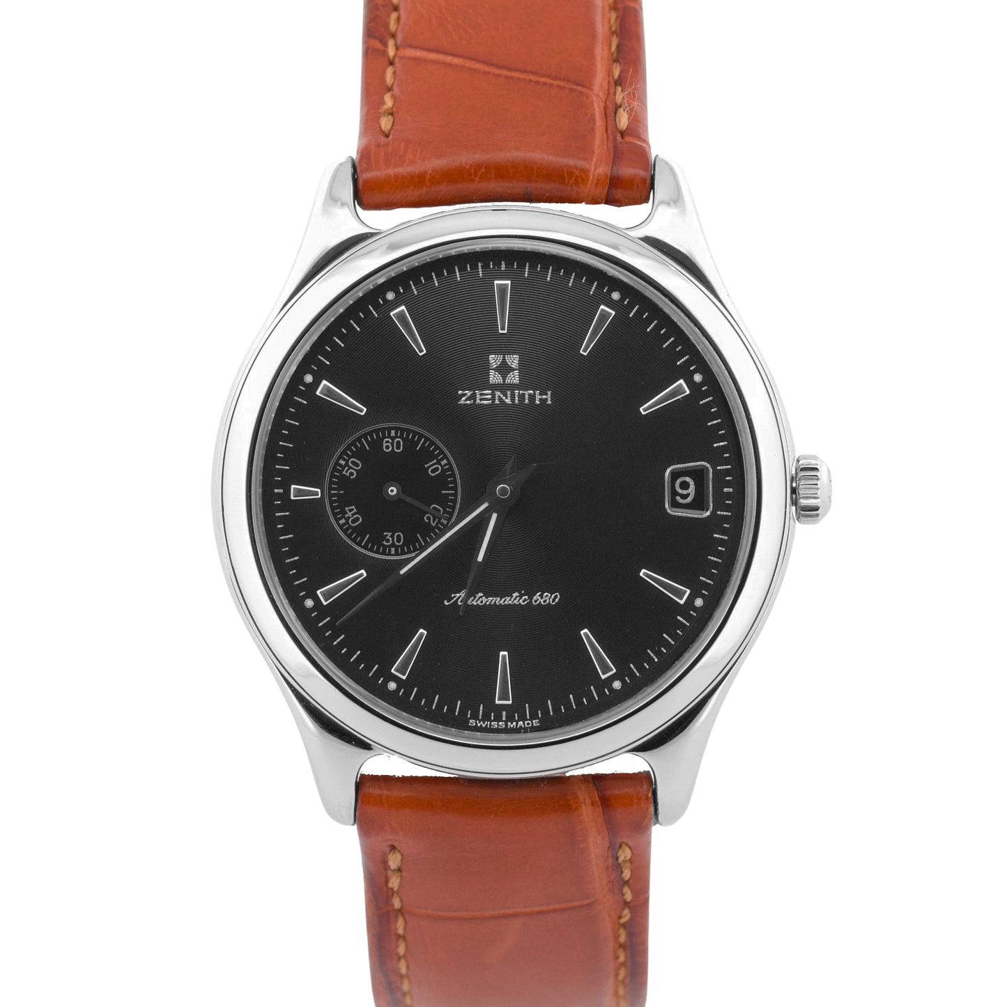 Zenith Elite Automatic BLACK Stainless Steel Leather 36mm 90/01.0040.680 Watch