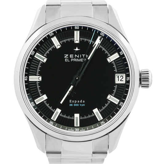 PAPERS Zenith El Primero Espada BLACK Stainless 40mm 03.2170.4650/21.M2170 BOX
