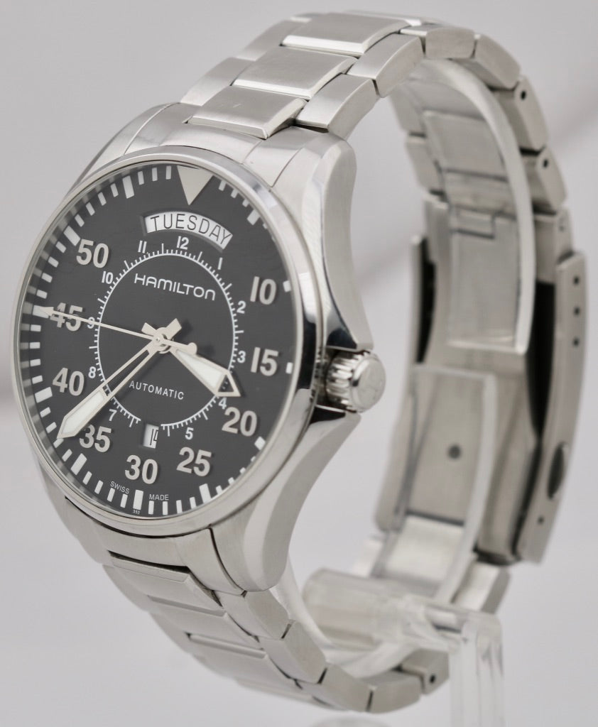 Hamilton Khaki Aviation Pilot Day Date Auto Steel Black 42mm H646150 Watch