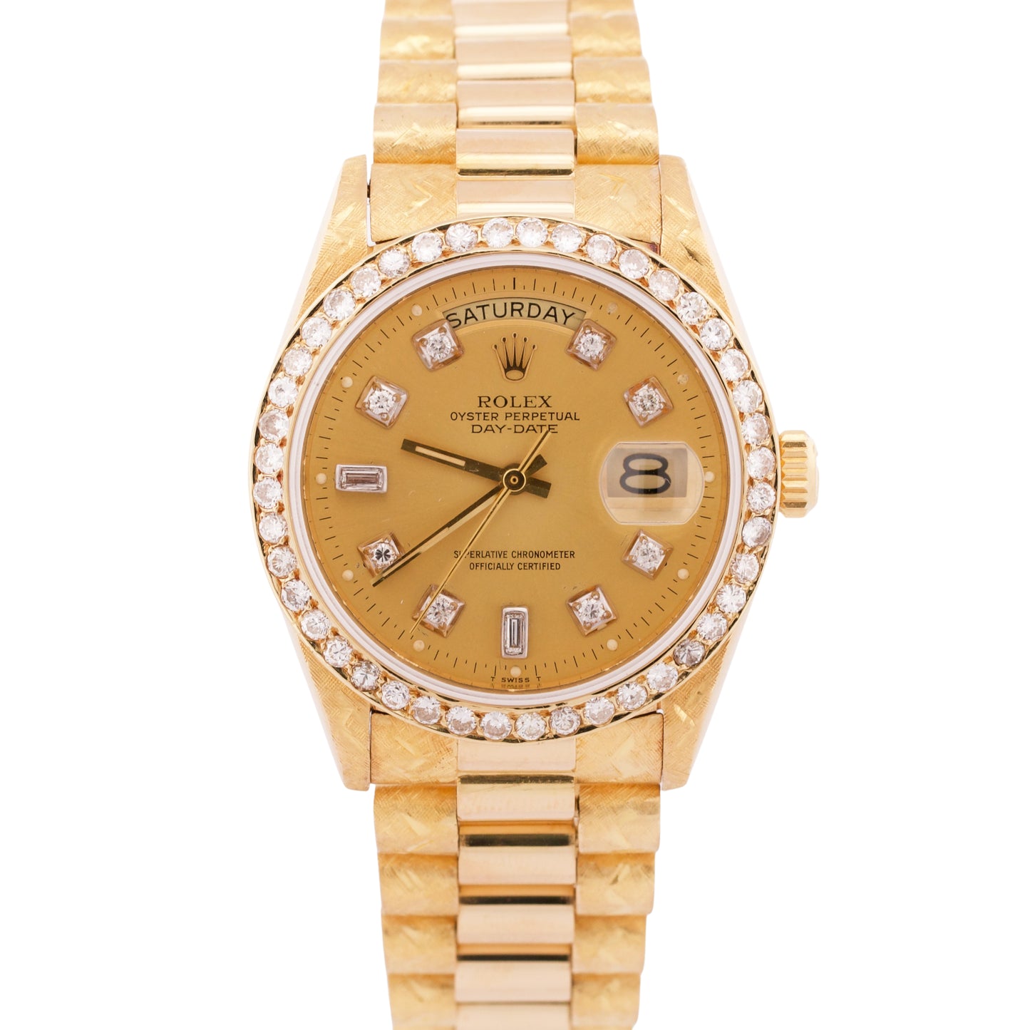 Rolex Day-Date President CHAMPAGNE DIAMOND 36mm FLORENTINE 18K Gold 18038