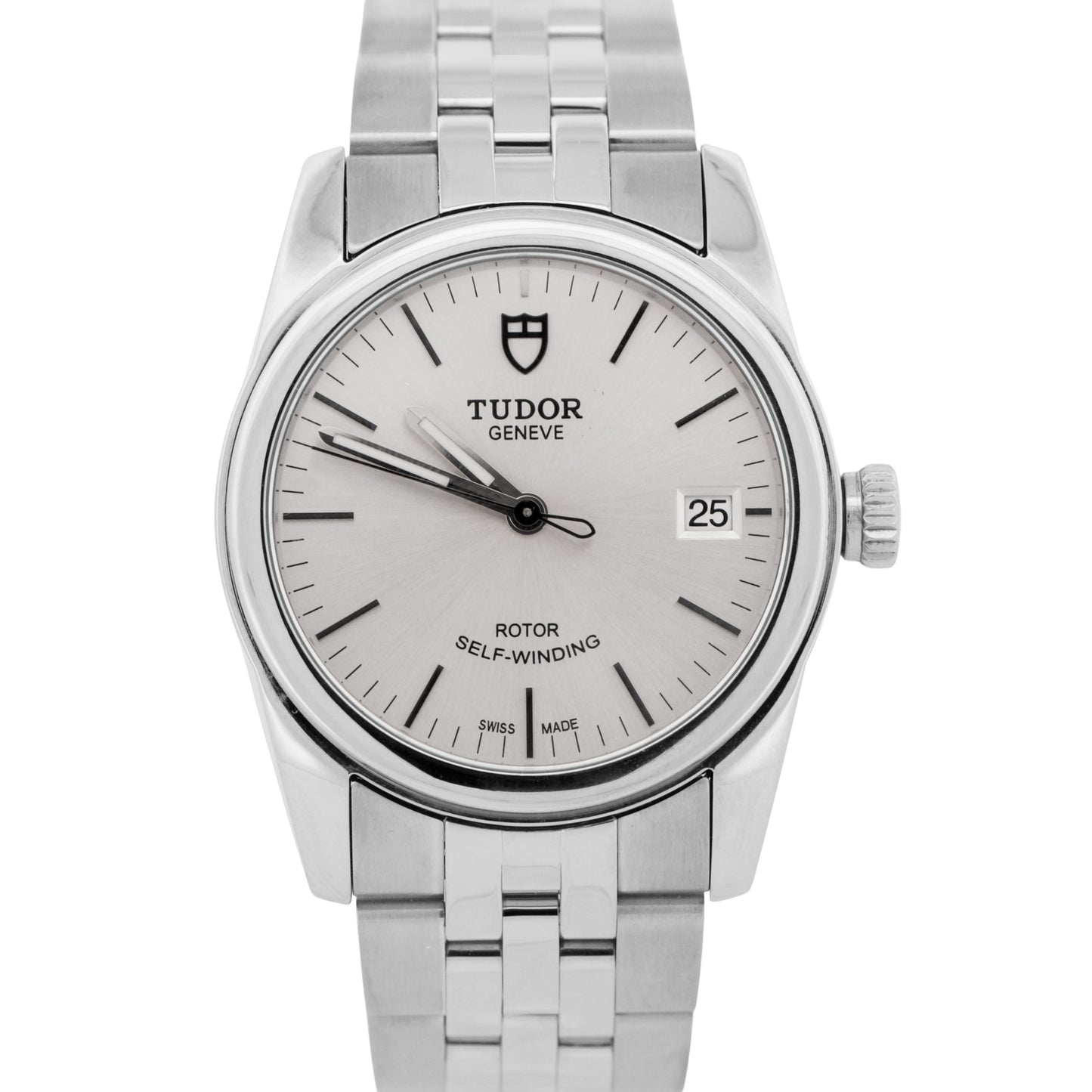 MINT PAPERS Tudor Glamour Date 36mm SILVER Stainless Steel 55000 Watch BOX
