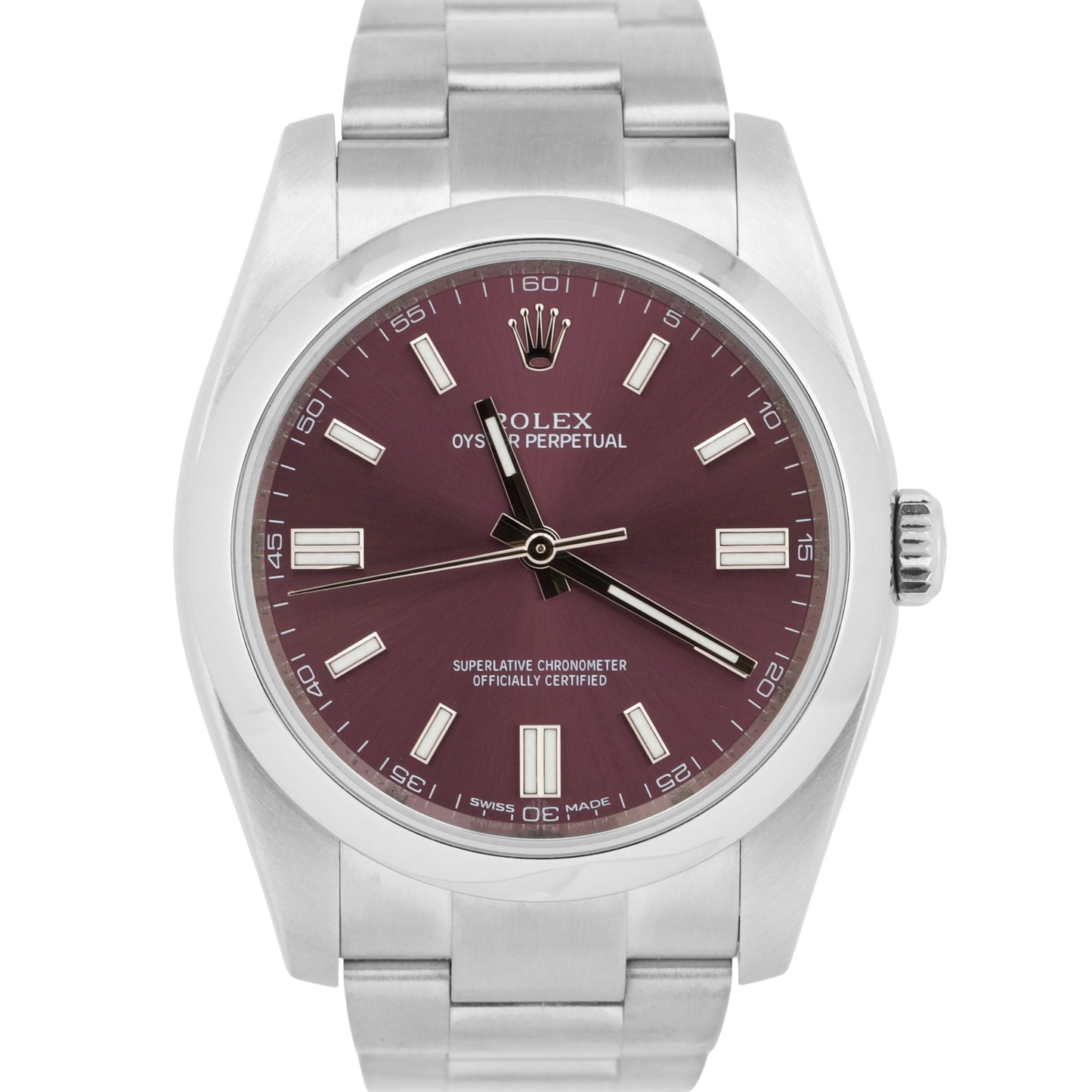 MINT PAPERS Rolex Oyster Perpetual GRAPE Purple Stainless 3-6-9 36mm 116000 BOX