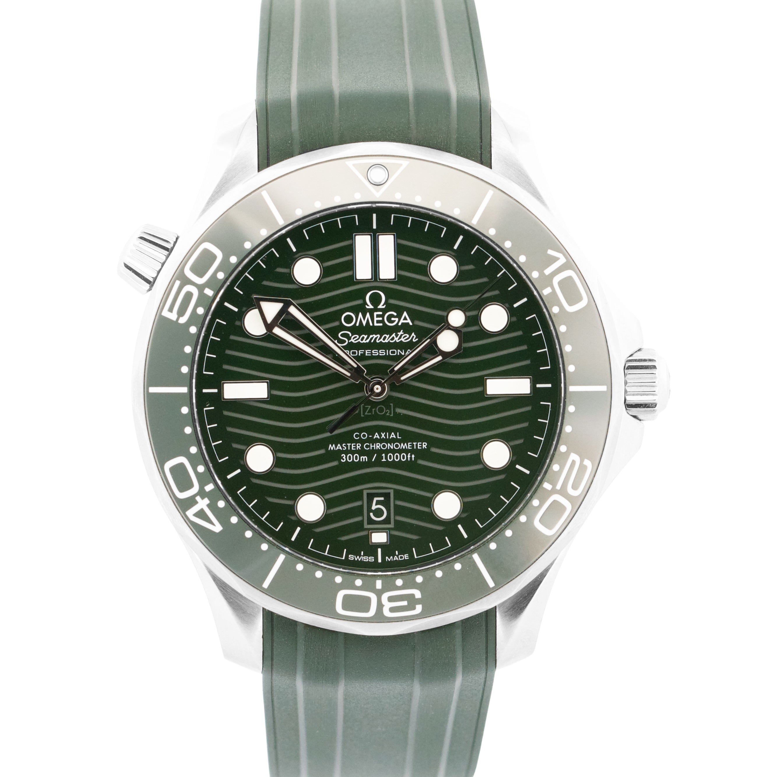 2022 PAPERS Omega Seamaster GREEN WAVE Steel Date 42mm 210.32