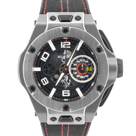 Hublot Big Bang FERRARI Unico SKELETON ARABIC Titanium 45mm Watch 402.NX.0123.WR