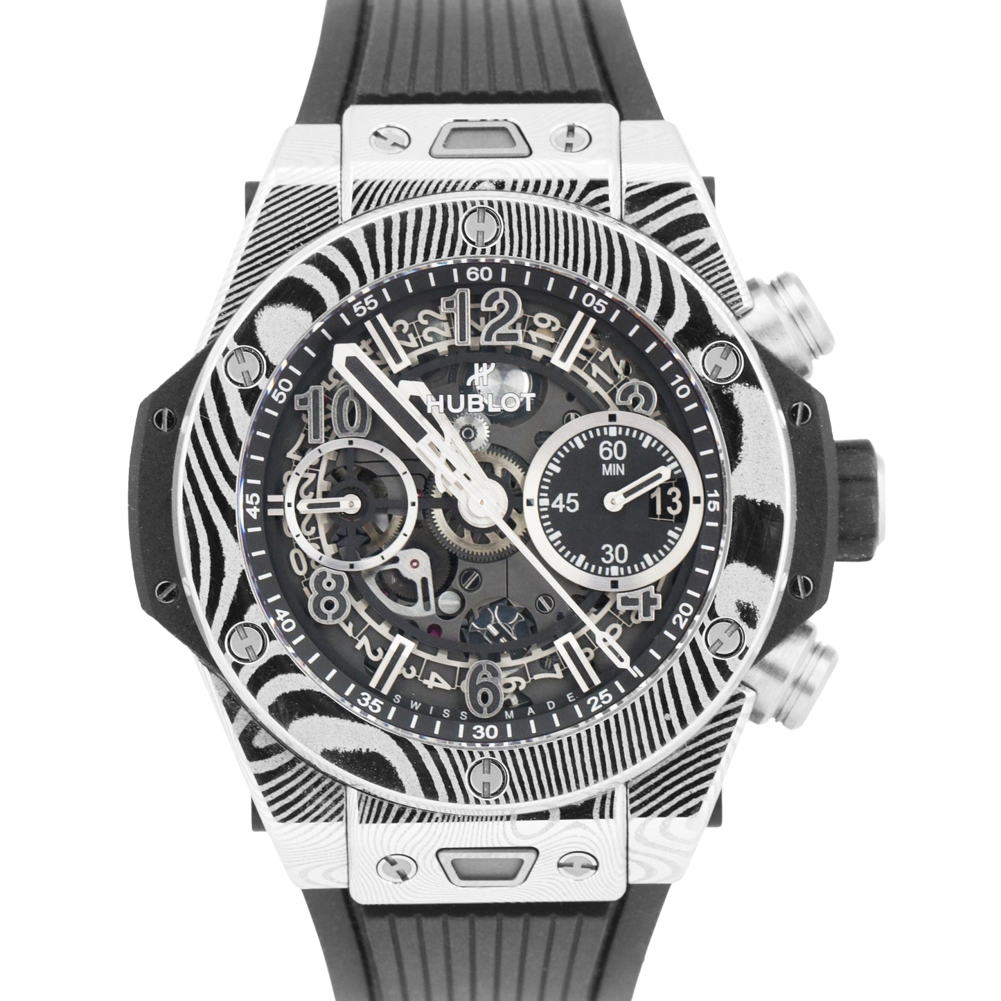 PAPERS Hublot Big Bang Chronograph 42mm DAMASCUS STEEL 441.DS.1170.NR.GAS22 BOX