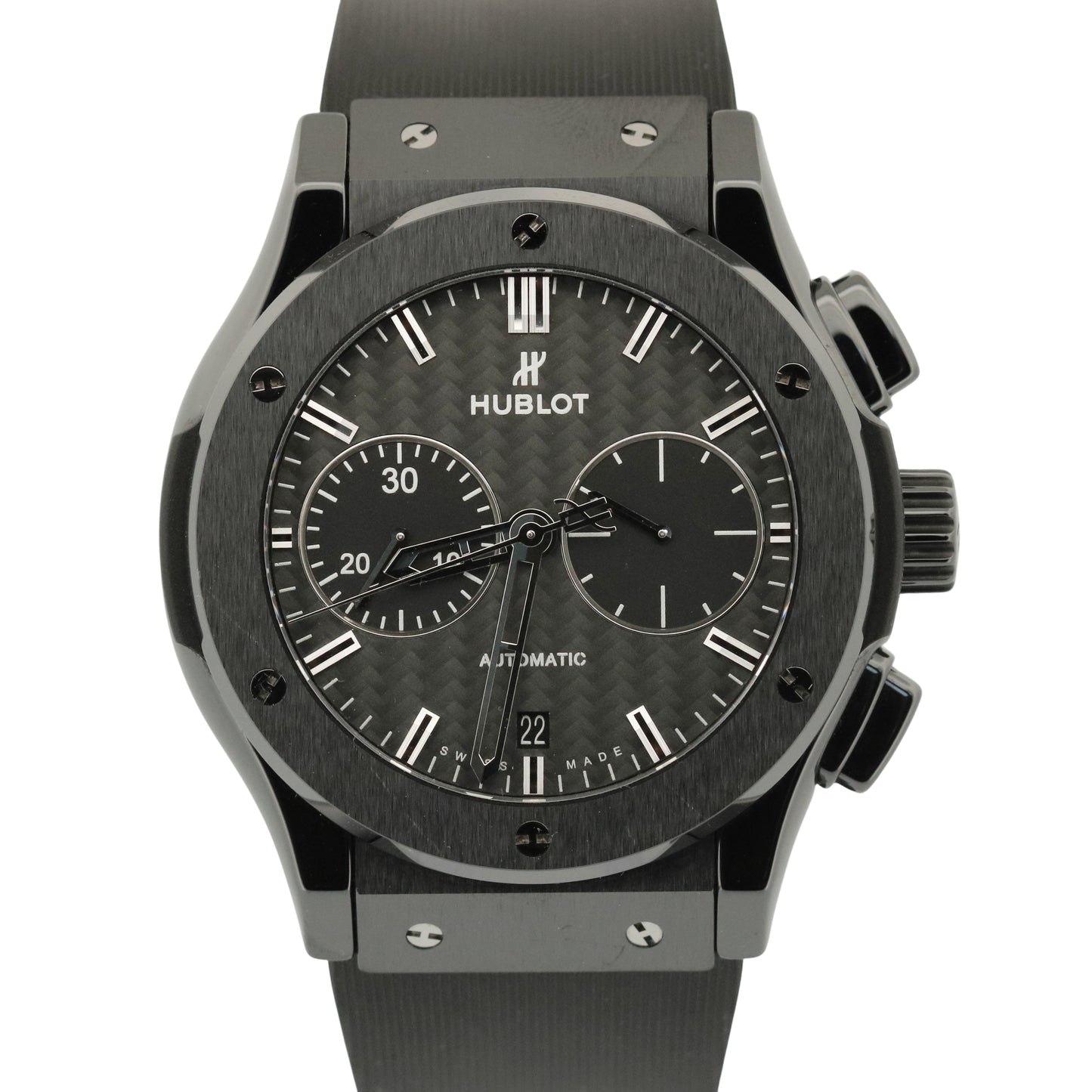 PAPERS Hublot Classic Fusion BLACK CERAMIC Rubber 45mm 521.CM.1770.RX BOX