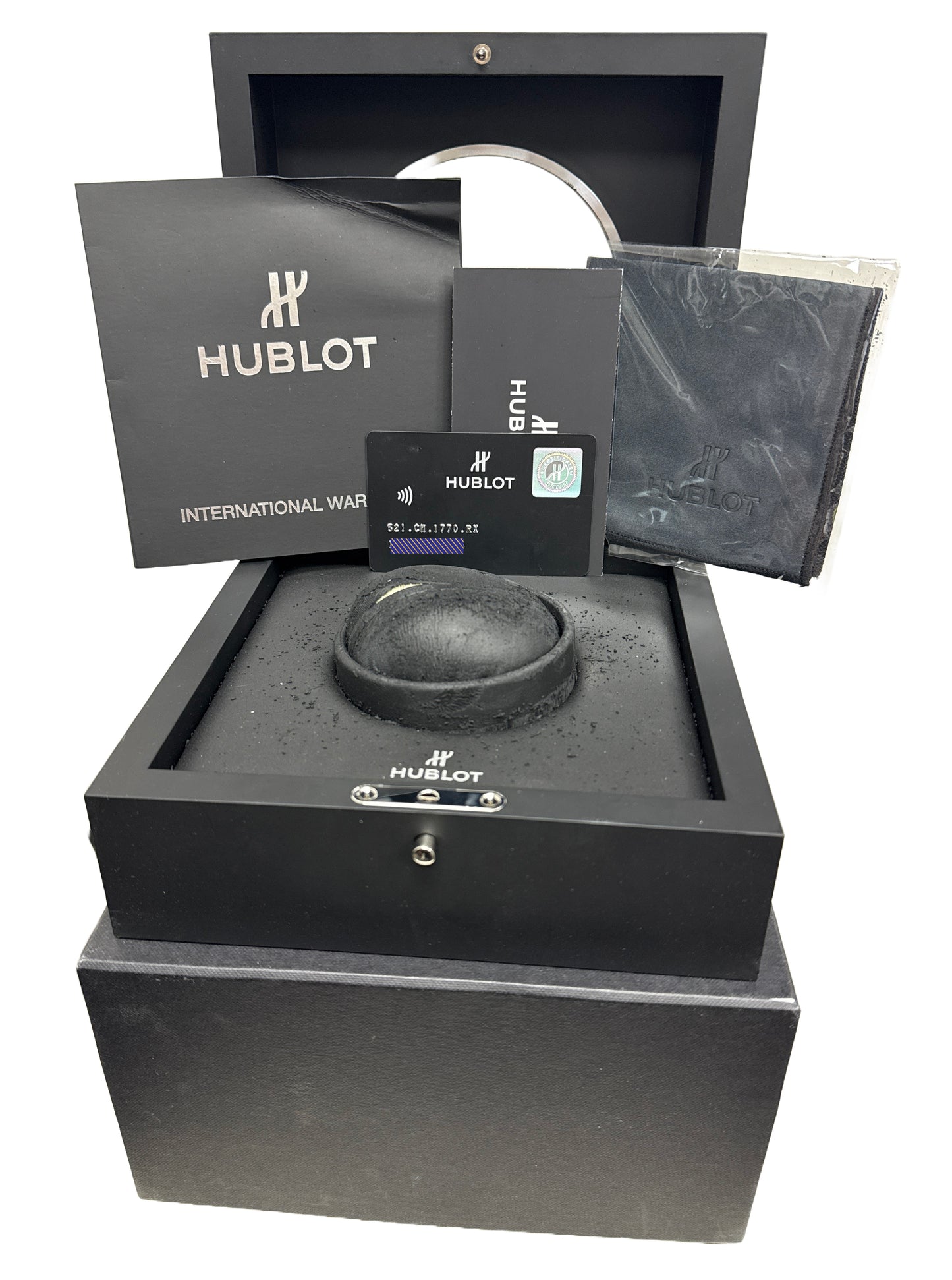 PAPERS Hublot Classic Fusion BLACK CERAMIC Rubber 45mm 521.CM.1770.RX BOX