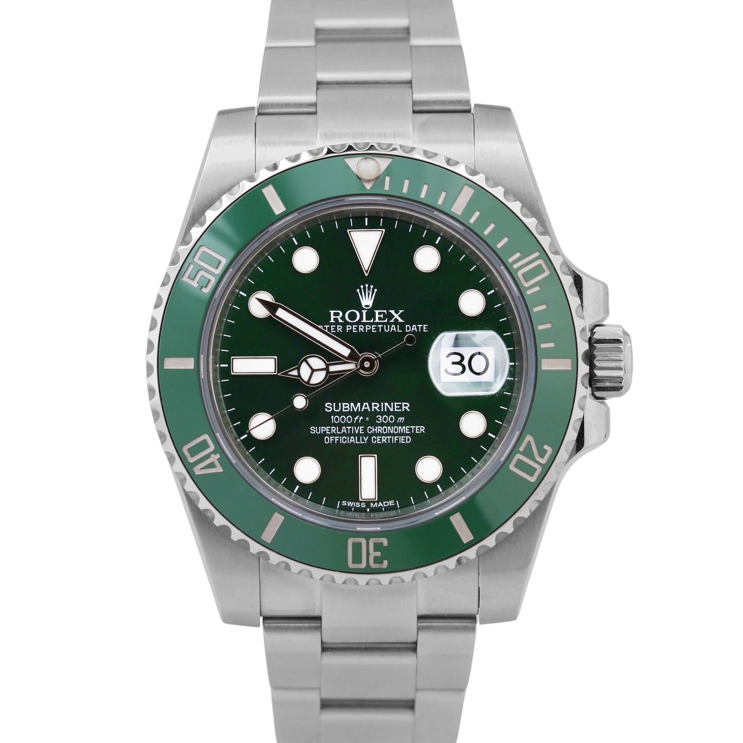 NEW 2019 PAPERS Rolex Submariner HULK Ceramic Steel Green NOS 40mm 116610 LV BOX