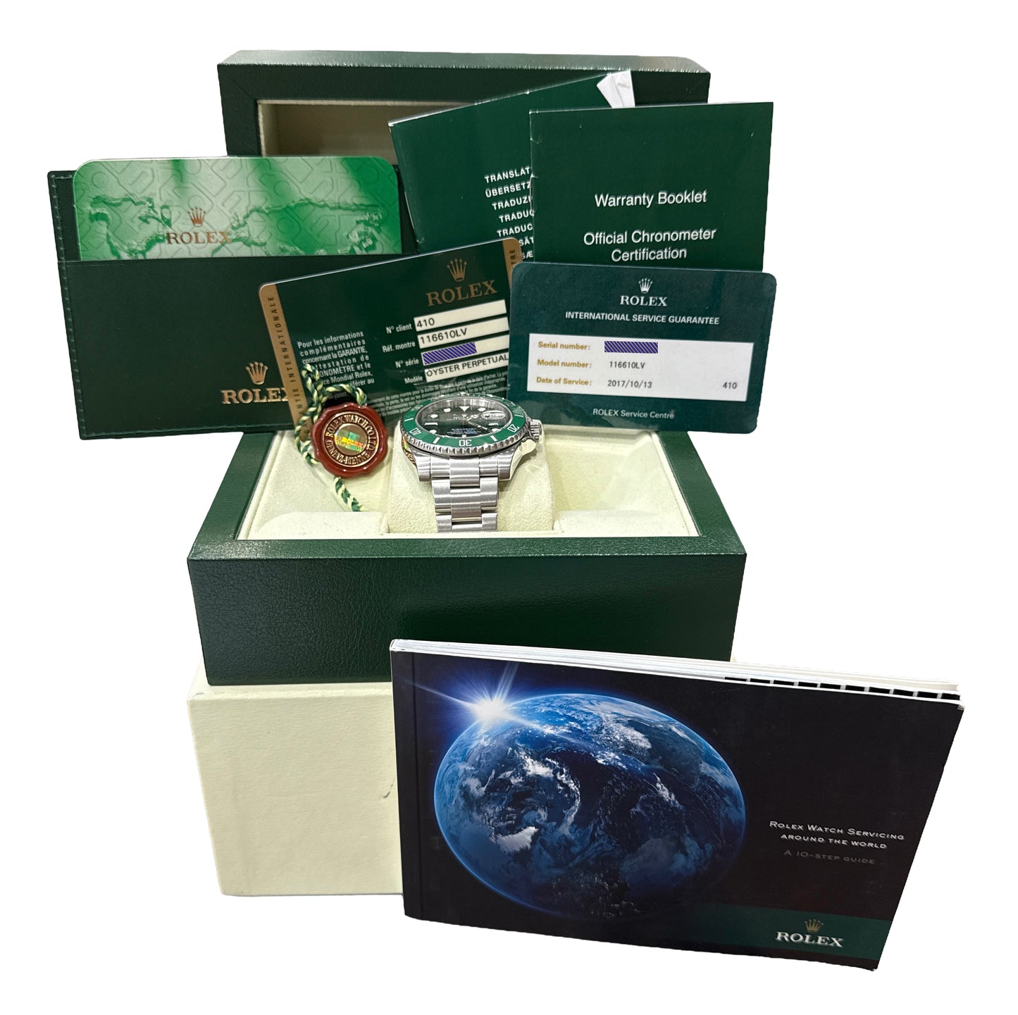 PAPERS Rolex Submariner Date HULK Green Stainless Steel RSC 40mm 116610 LV BOX