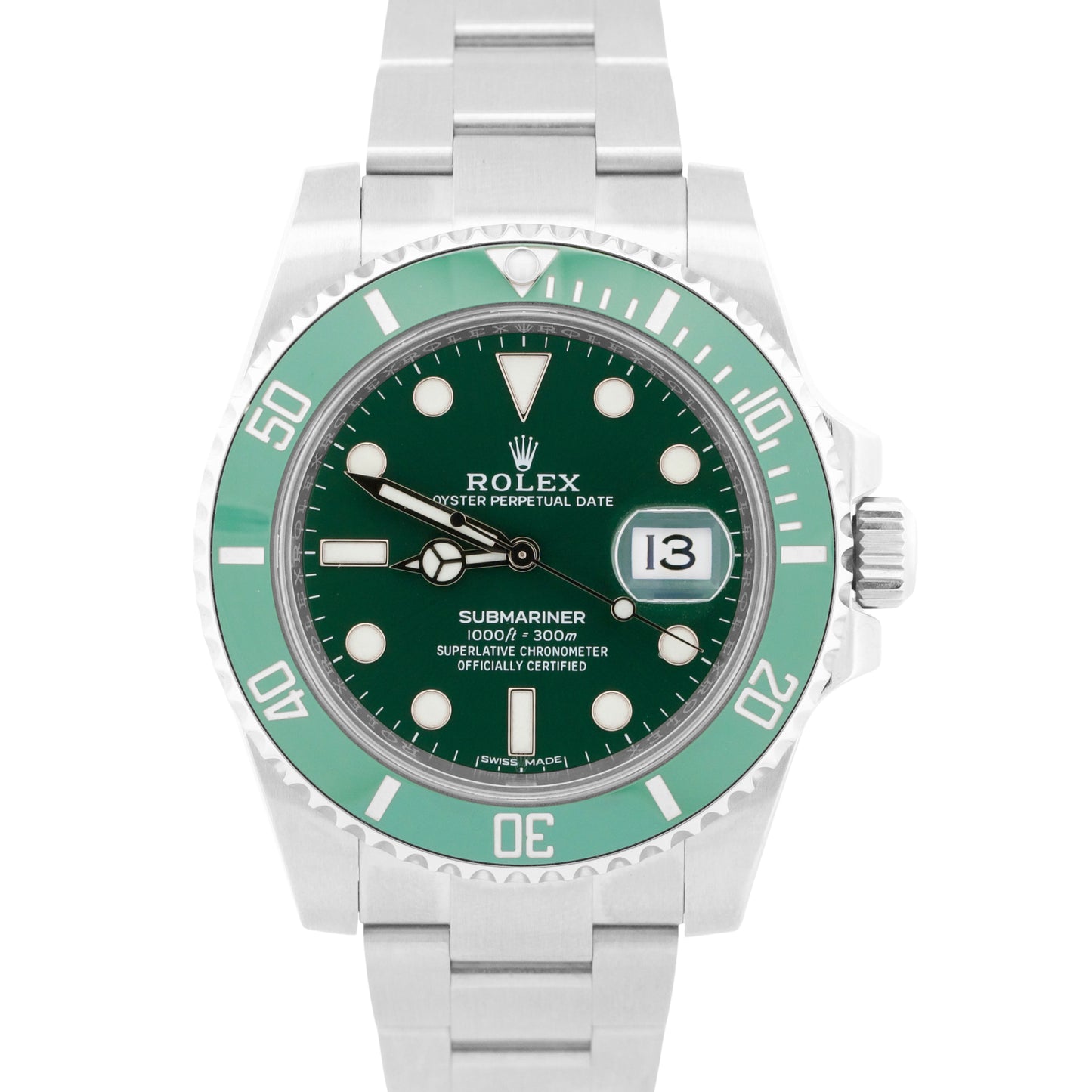 MINT PAPERS Rolex Submariner Date HULK Green Stainless Steel 40mm 116610 LV BOX