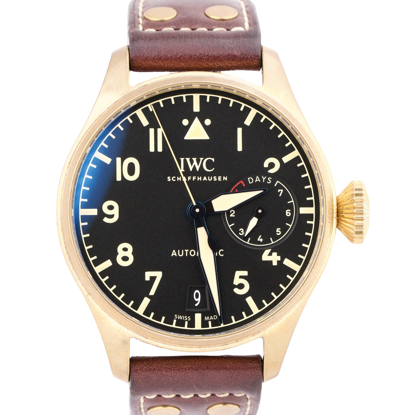 IWC Big Pilot BRONZE Black Arabic Automatic Brown Leather 46mm Watch IW501005