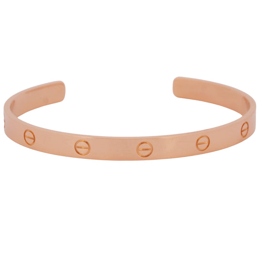 2020 PAPERS Cartier LOVE CUFF Bracelet Solid 18K Rose Gold Size 20 AU 750 BOX