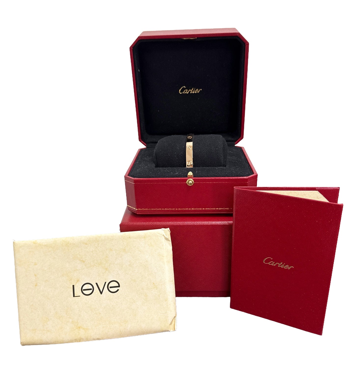 2020 PAPERS Cartier LOVE CUFF Bracelet Solid 18K Rose Gold Size 20 AU 750 BOX
