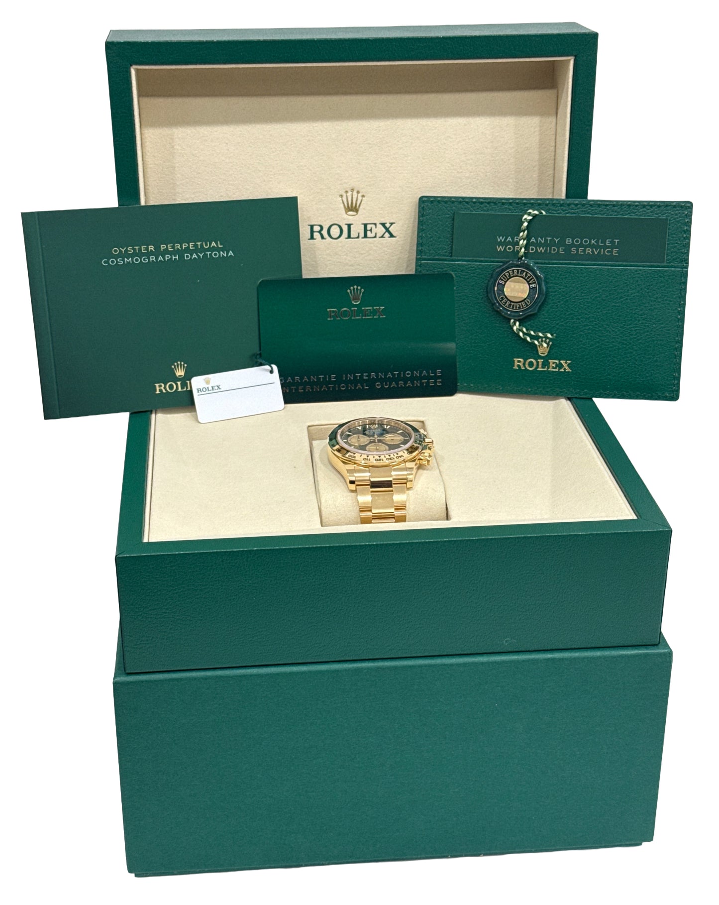 NEW 2025 PAPERS Rolex Daytona 40mm Green JOHN MAYER 18K Yellow Gold 126508 BOX