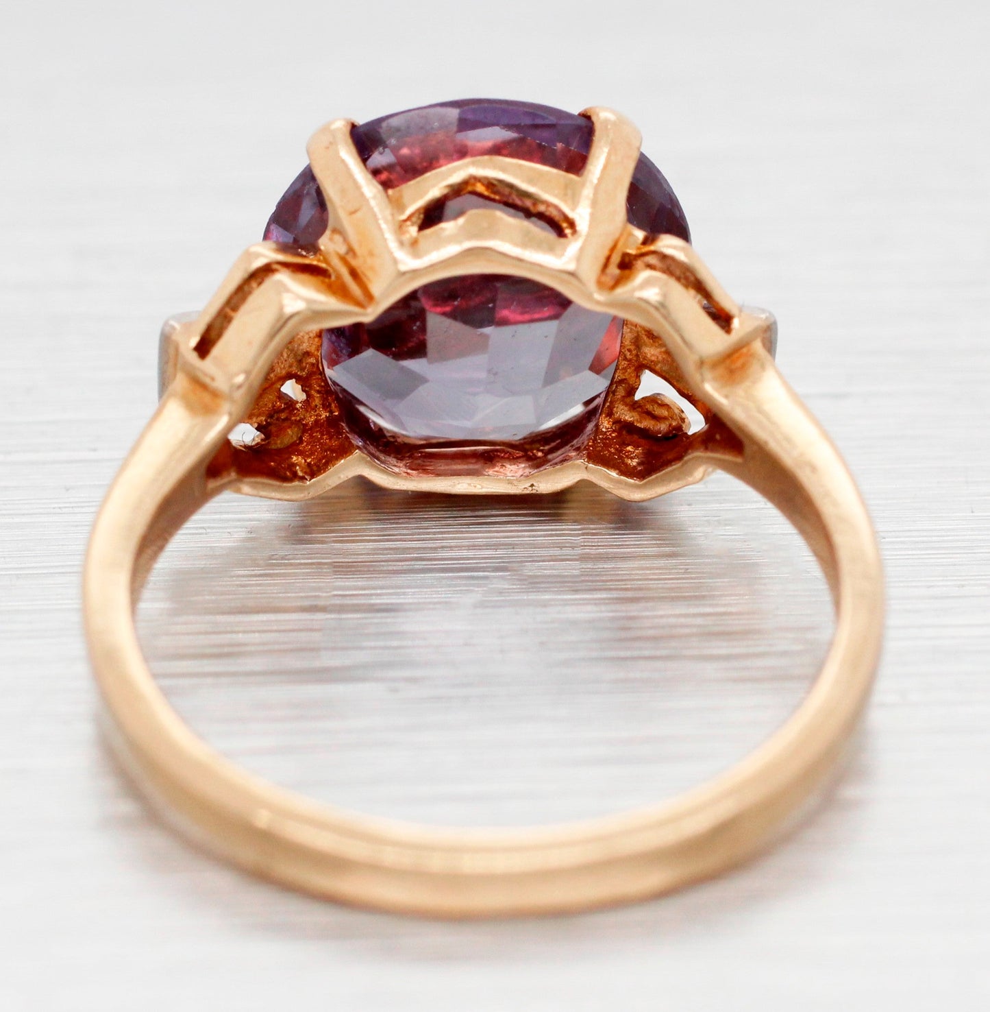 GIA Color-Changing Sapphire Engagement Ring 14k Yellow Gold | Lab-Created Stone