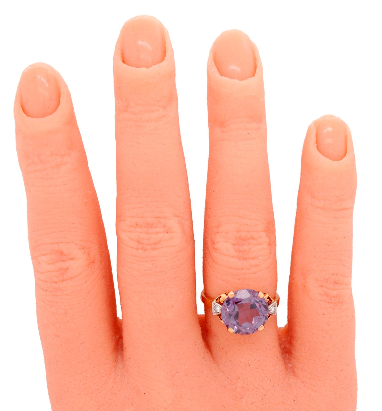 GIA Color-Changing Sapphire Engagement Ring 14k Yellow Gold | Lab-Created Stone