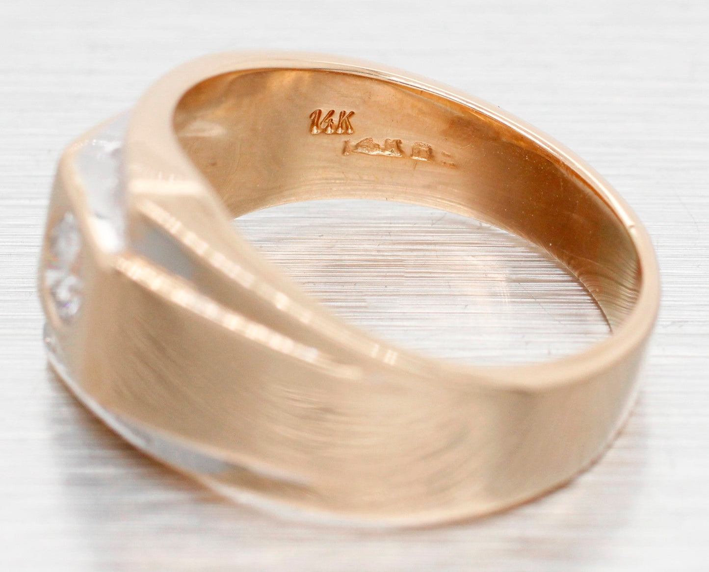 Vintage 0.36ctw Diamond Men's Signet Ring - 14k Yellow Gold - Size 7.75