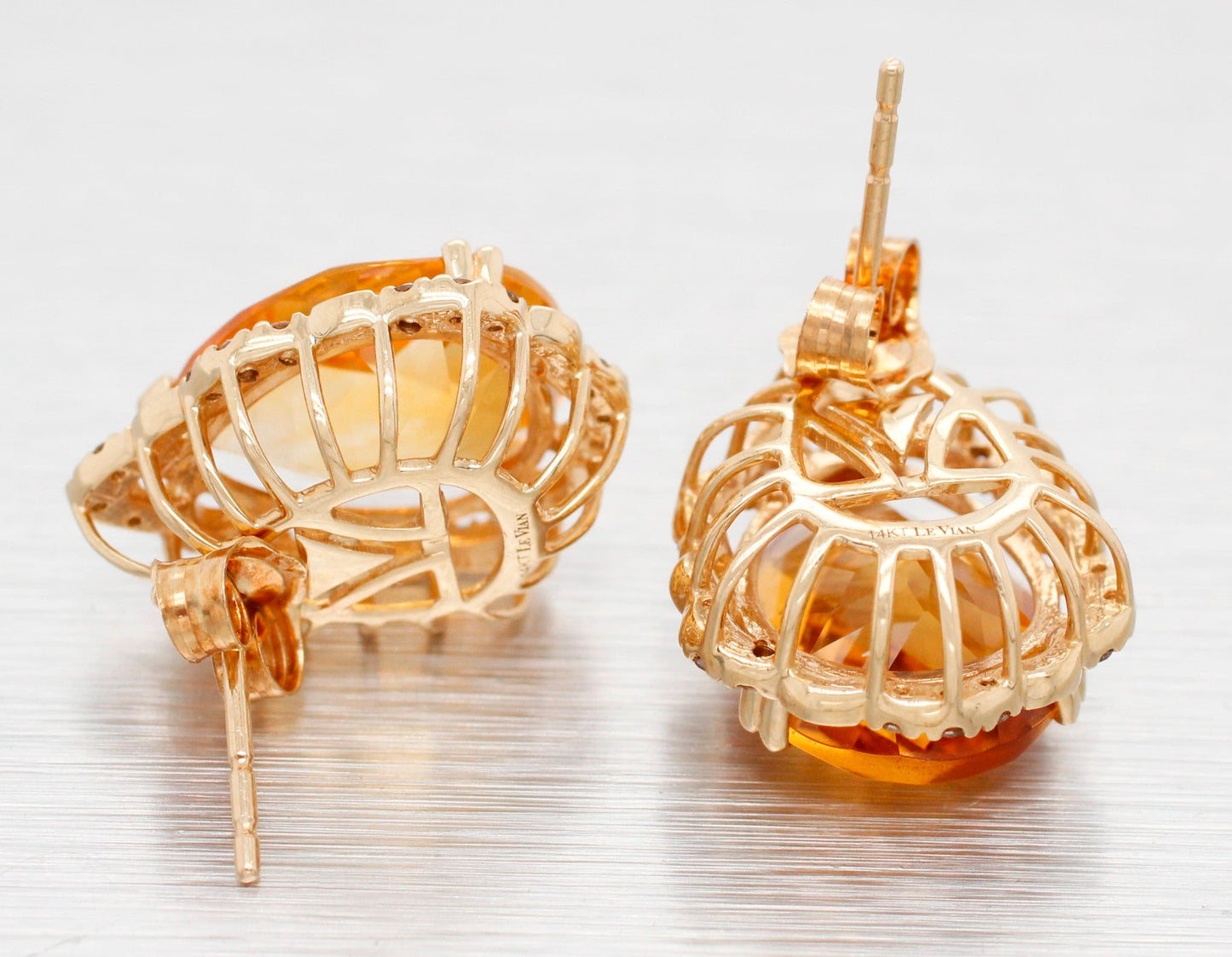 Le Vian Pear Cut Cinnamon Citrine Teardrop Stud Earrings - 14k Yellow Gold