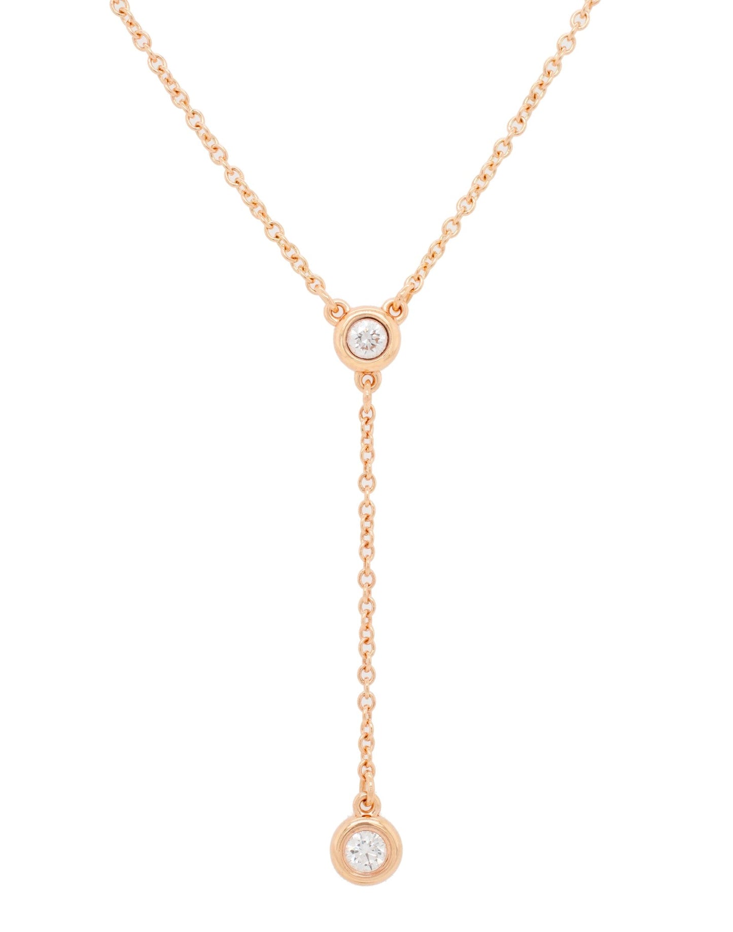 Tiffany & Co. Elsa Peretti Diamond By the Yard Necklace - 18k Yellow Gold - 16"