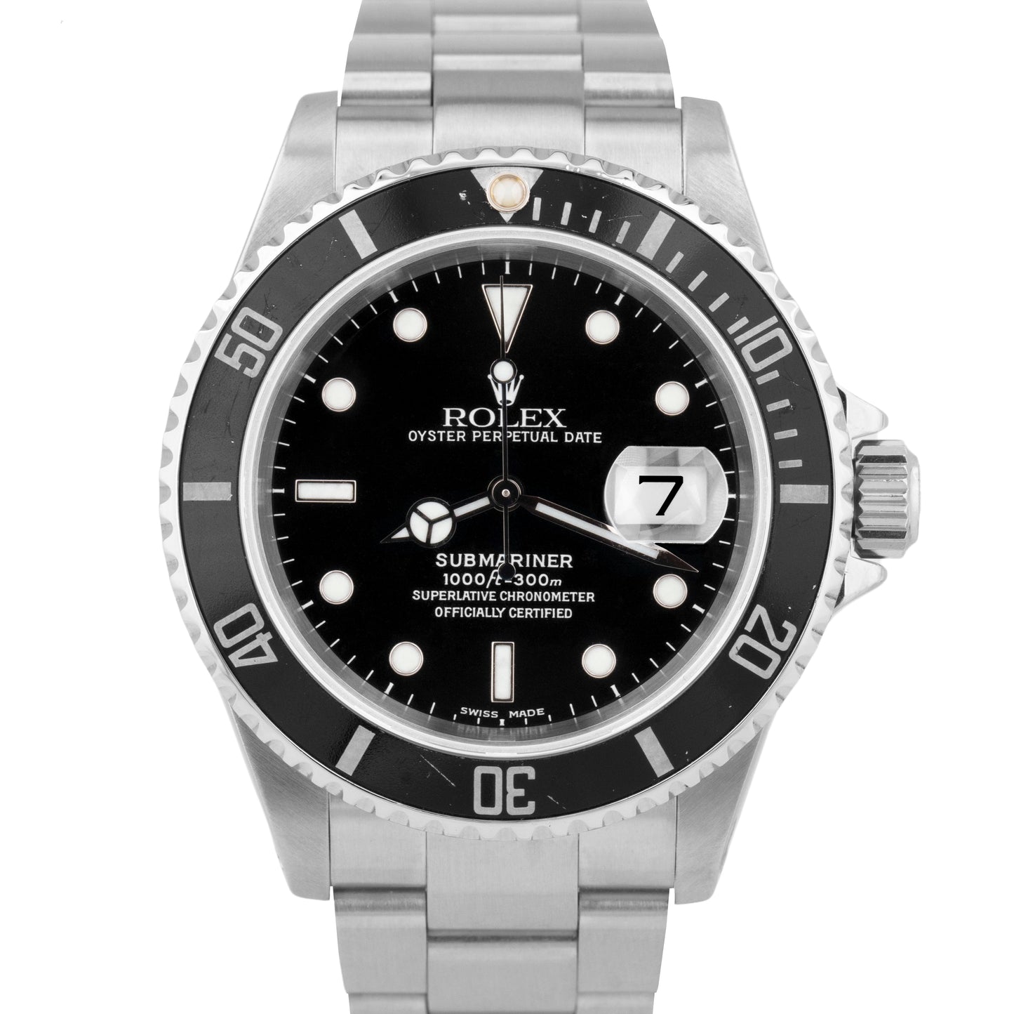 2003 PAPERS Rolex Submariner Date Black Stainless Automatic Watch 16610 B+P