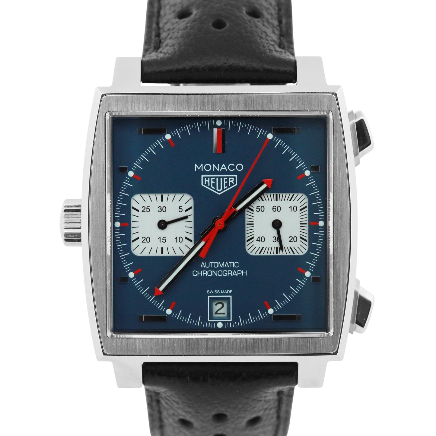 2025 Tag Heuer Monaco STEVE MCQUEEN Blue Leather Steel 39mm CAW211P.FC6356 BOX