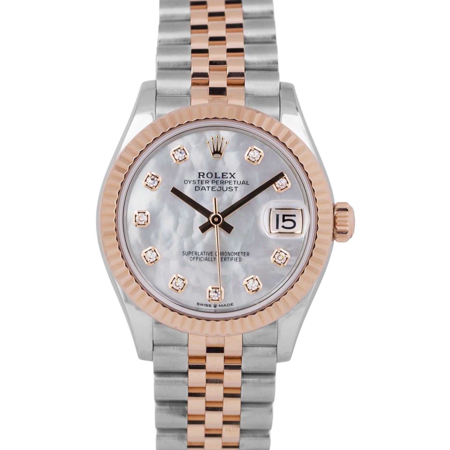 MINT 2024 PAPERS Rolex DateJust 31mm MOP DIAMOND Jubilee 18K Gold 278271 BOX