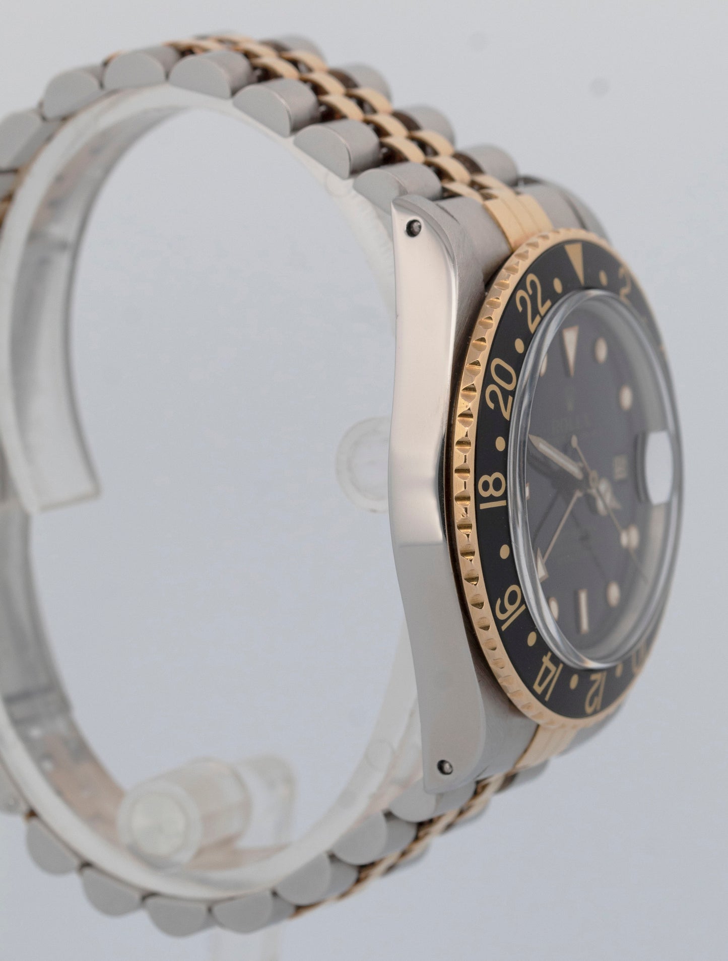 Rolex GMT-Master Black 40mm Two Tone 18K Yellow Gold JUBILEE Date Watch 16753