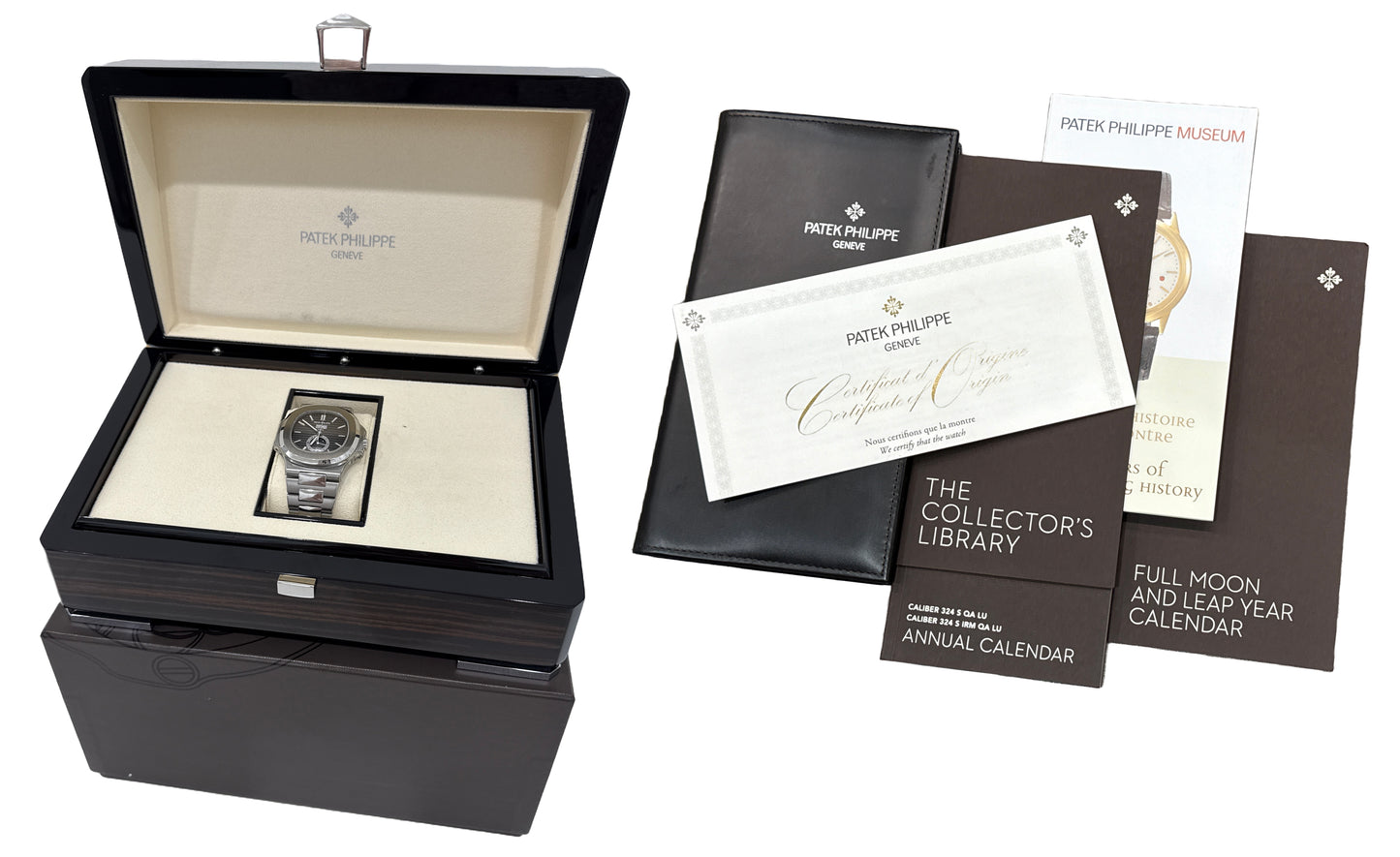2018 PAPERS Patek Philippe Nautilus Moonphase GRAY Steel 40.5mm 5726/1A BOX