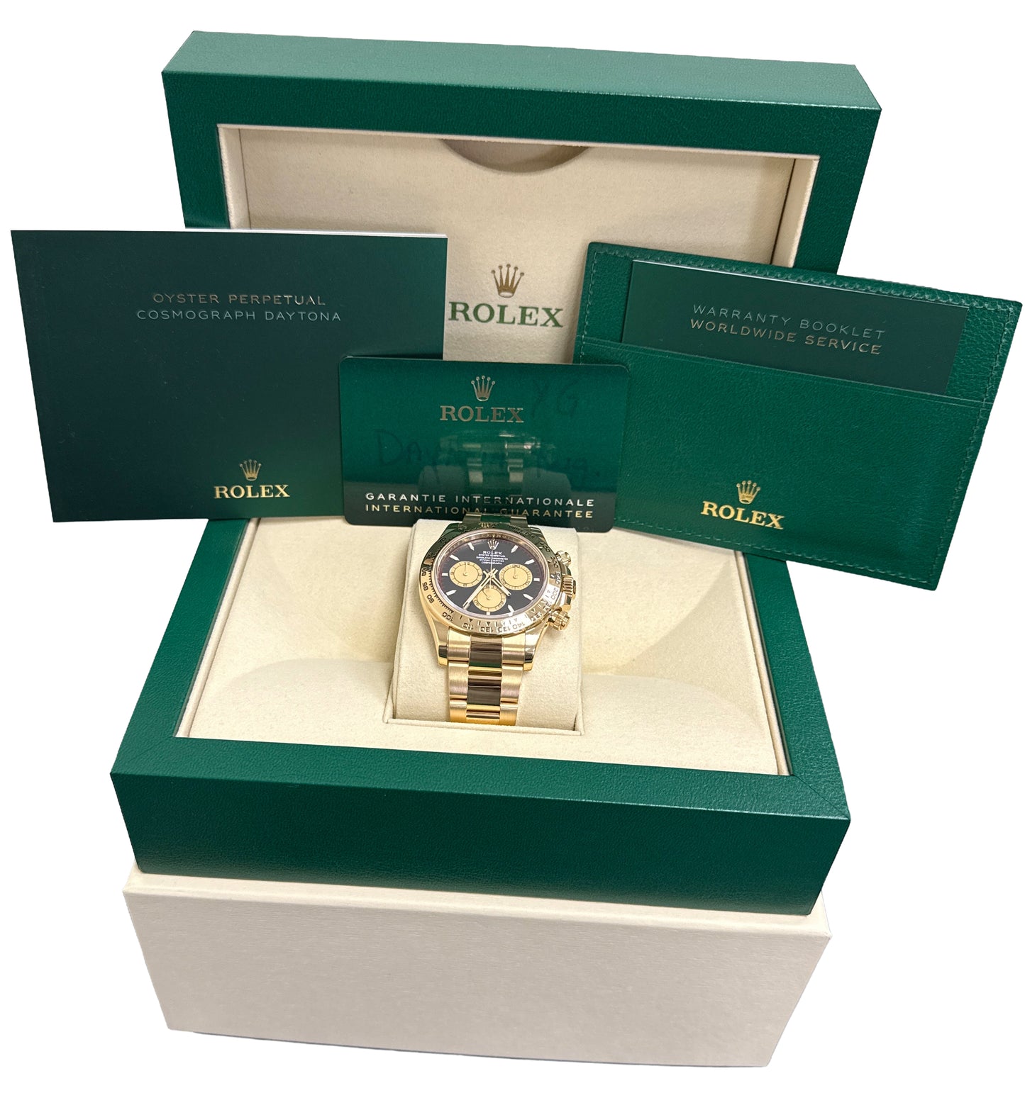 2023 PAPERS Rolex Daytona 40mm Black NEWMAN 18K Yellow Gold 126508 Watch BOX