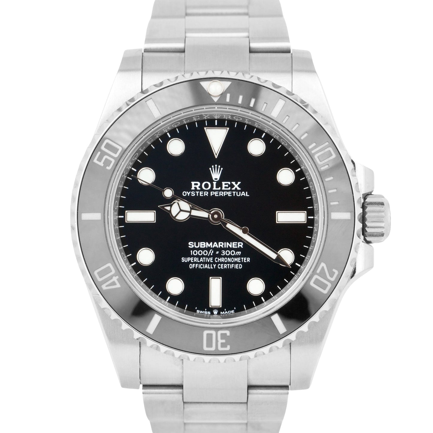 NEW JULY 2024 PAPERS Rolex Submariner 41mm No-Date Ceramic Steel 124060 LN BOX