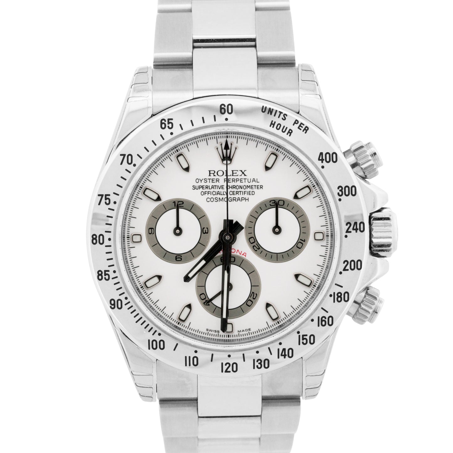 NOS STICKERED PAPERS Rolex Daytona Cosmograph WHITE Stainless 40mm 116520 BOX