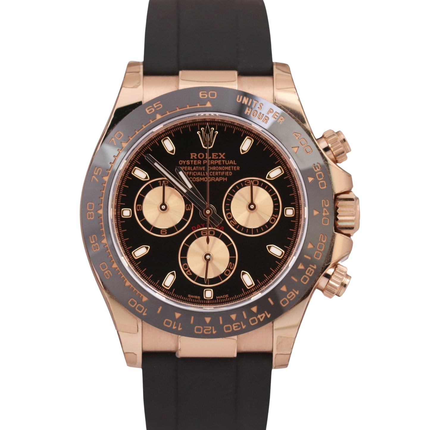 MINT 2023 Rolex Daytona Cosmograph 18K Gold BLACK 40mm Oysterflex 116515 BOX
