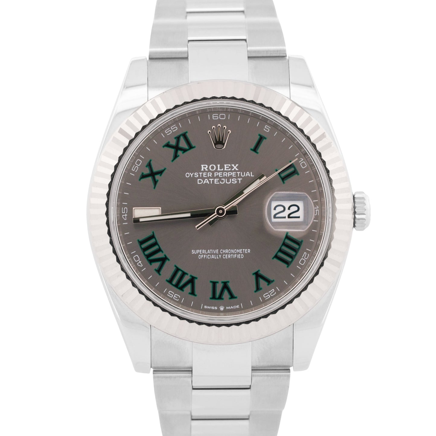 MINT 2022 PAPERS Rolex DateJust 41mm WIMBLEDON 18K Gold OYSTER 126334 Watch BOX