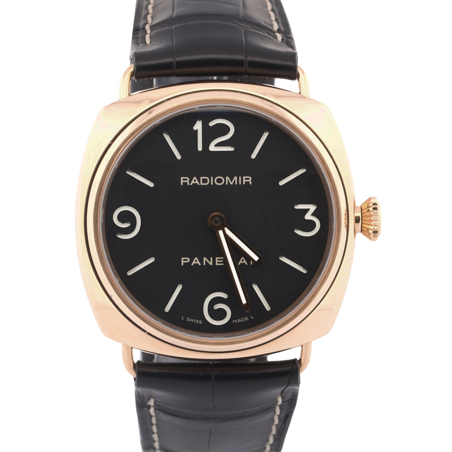 MINT Panerai Radiomir 18K ROSE GOLD Black Manual Leather PAM 231 45mm PAM00231