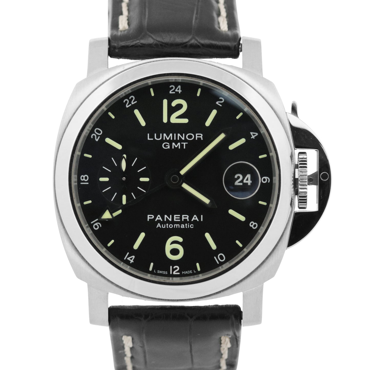PAPERS Panerai Luminor GMT PAM00244 Automatic Steel Leather 40mm PAM244 BOX