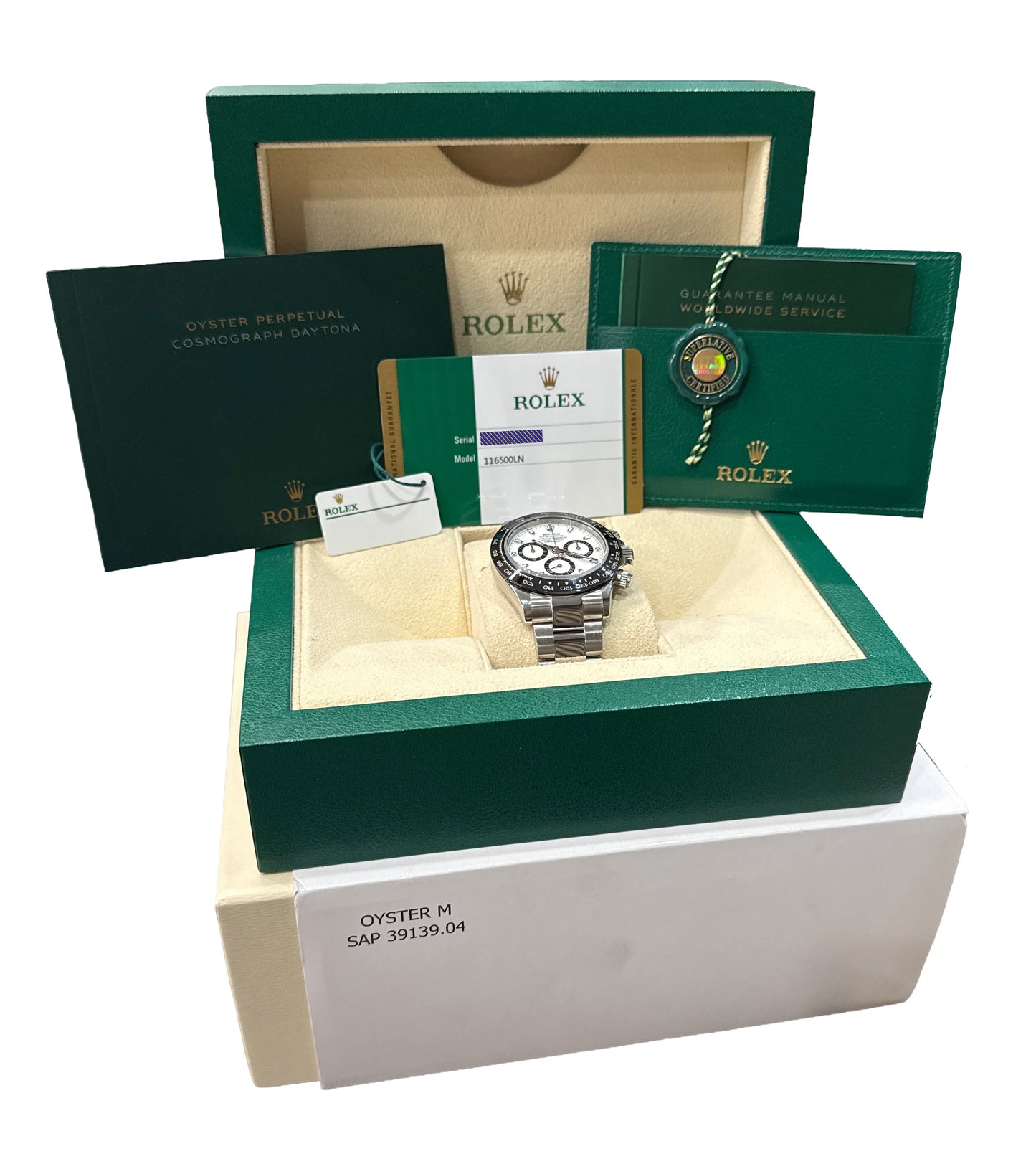 PAPERS Rolex Daytona 116500 LN Ceramic PANDA White Stainless Steel 40mm BOX