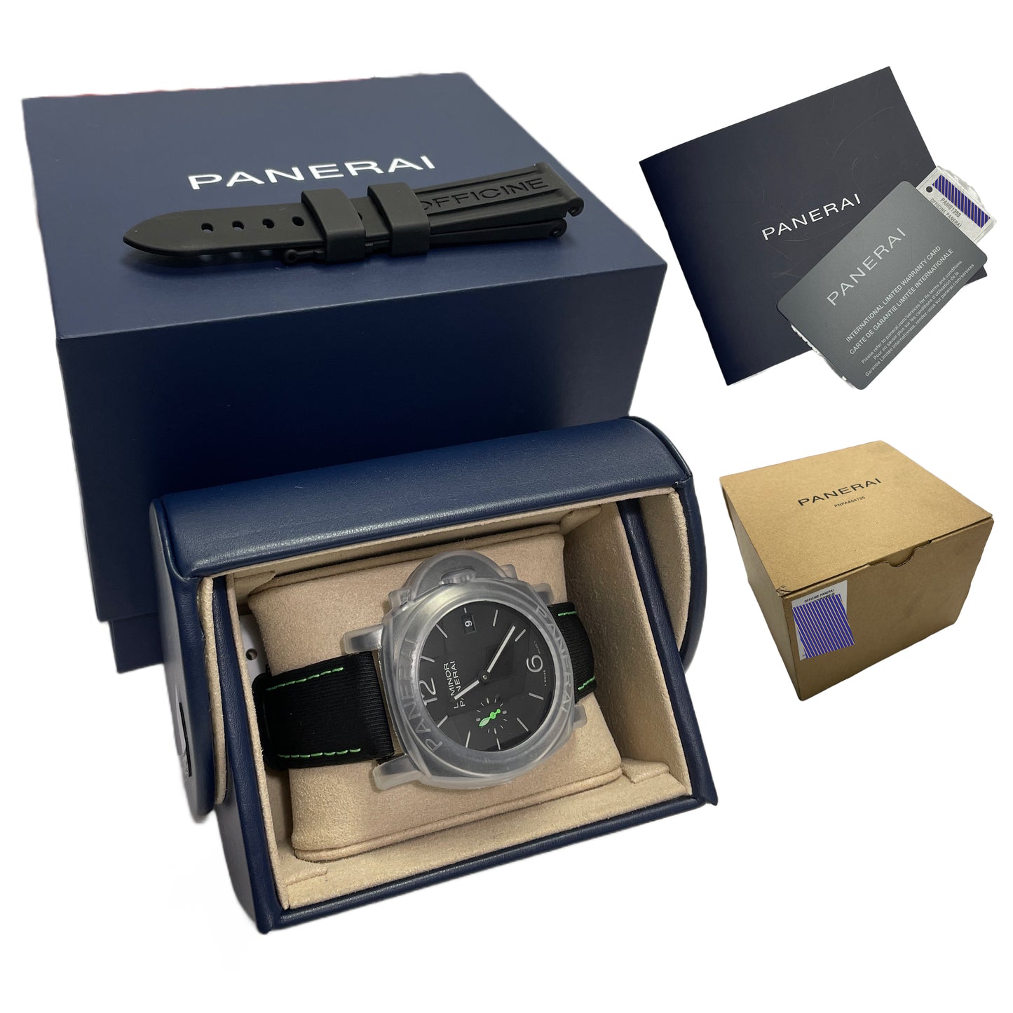 NEW PAPERS Panerai Luminor Quaranta Razer 40mm Black Green eSteel PAM01353 B+P