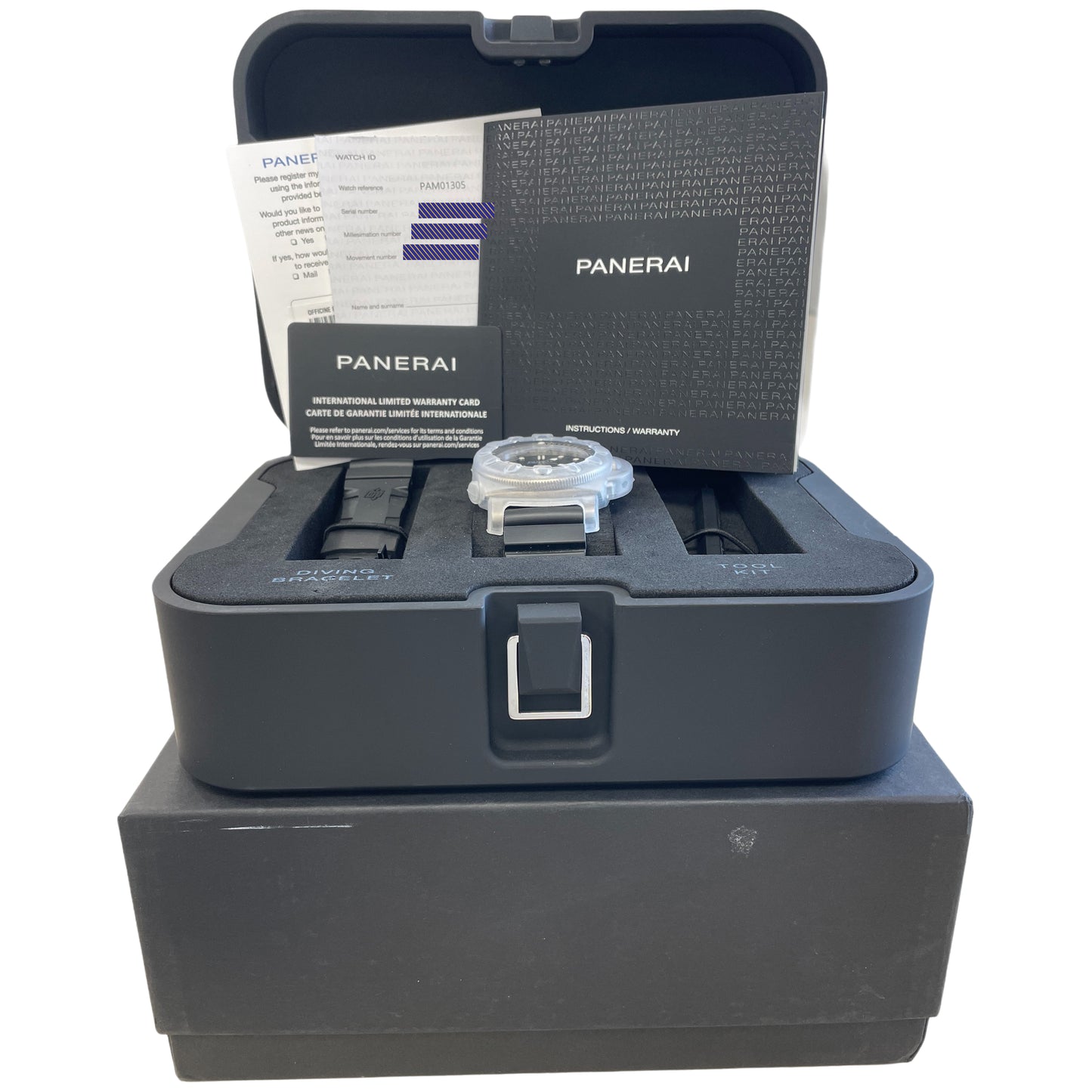 2021 PAPERS Panerai Luminor Submersible 1950 Titanium Rubber 47mm PAM01305 B+P