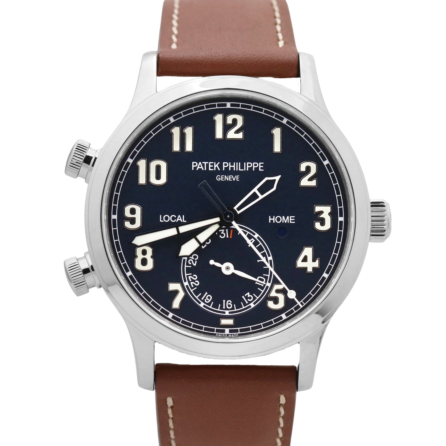MINT PAPERS Patek Philippe Calatrava Pilot Travel Time 18K GOLD 42mm 5524G Watch