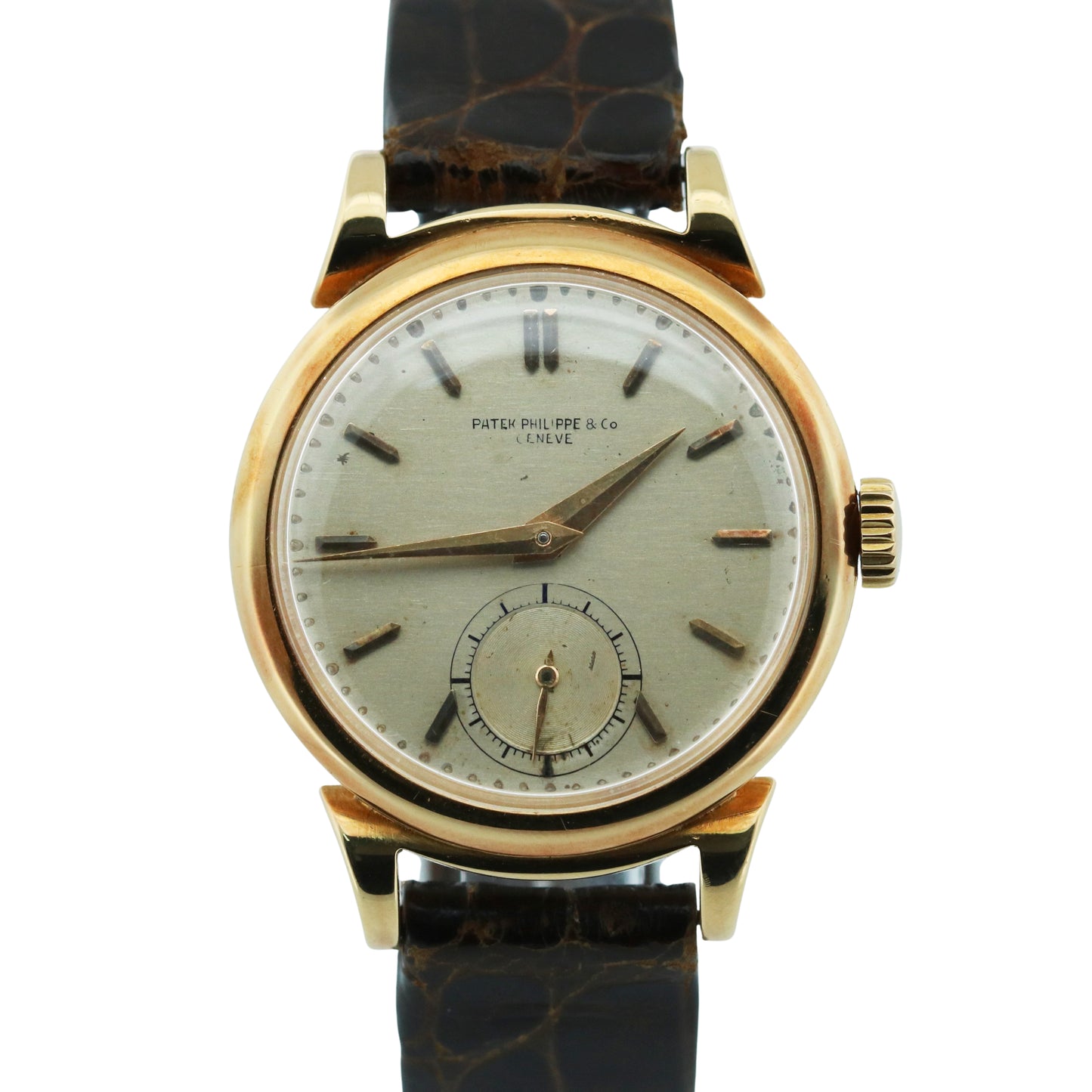 VINTAGE Patek Philippe Calatrava 18K Yellow Gold Leather 34mm Manual 1491 Watch