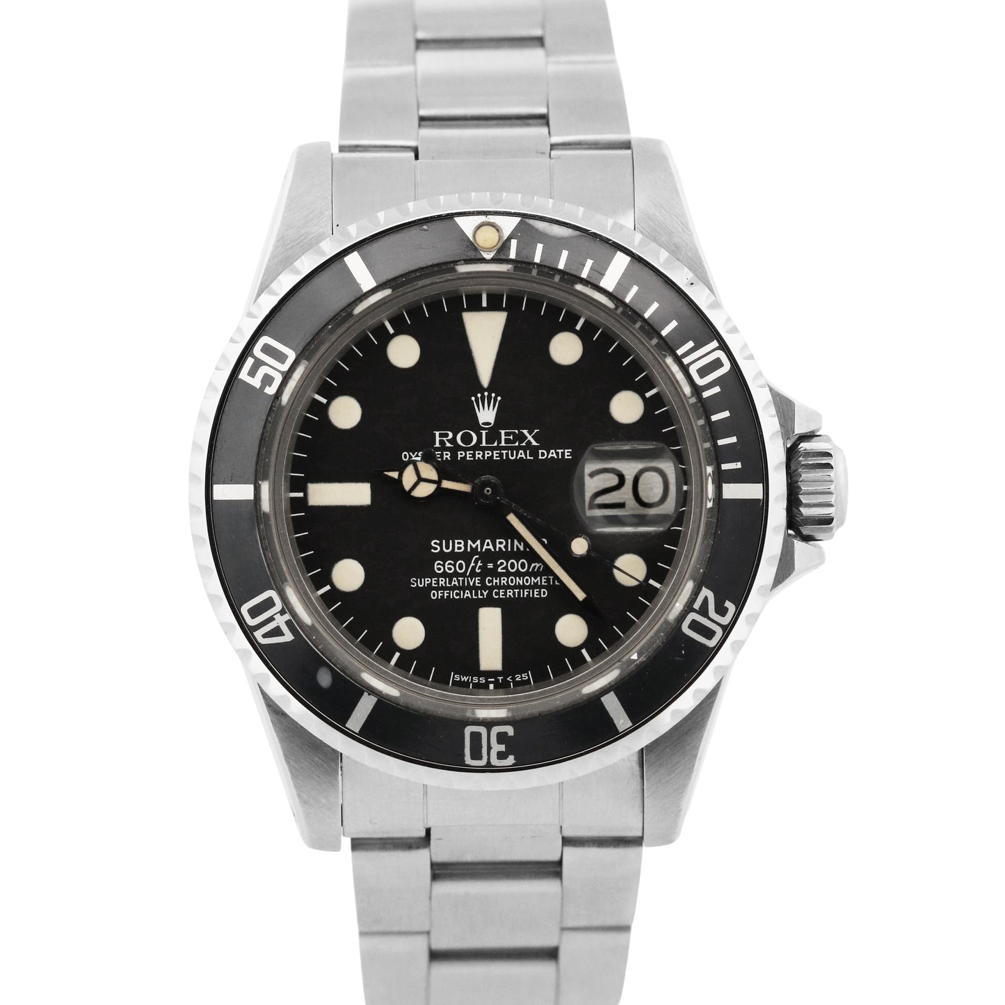 2025 SERVICE Rolex Submariner Date PATINA Black 40mm Steel Oyster 1680 Watch BOX