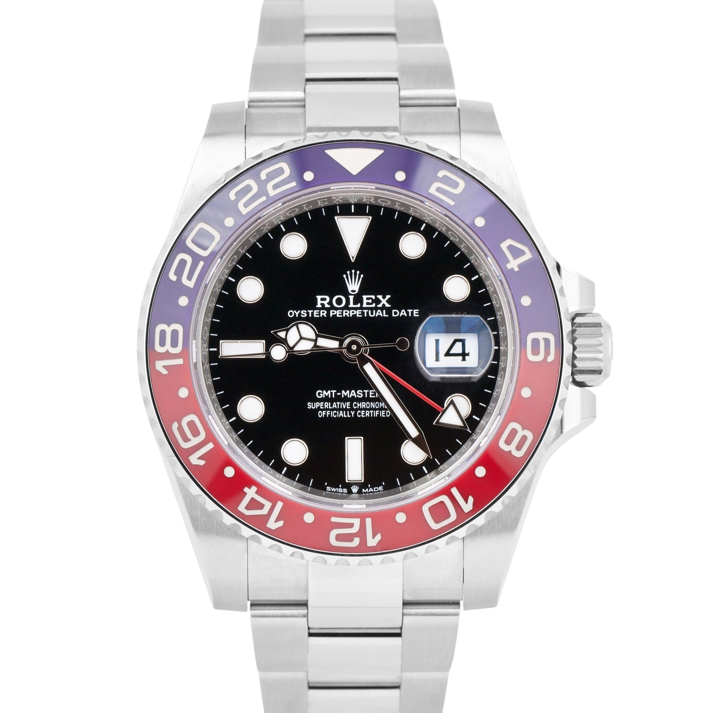 DEC 2022 Rolex GMT-Master II Ceramic PEPSI Blue Red 40mm PAPERS 126710 BLRO B+P