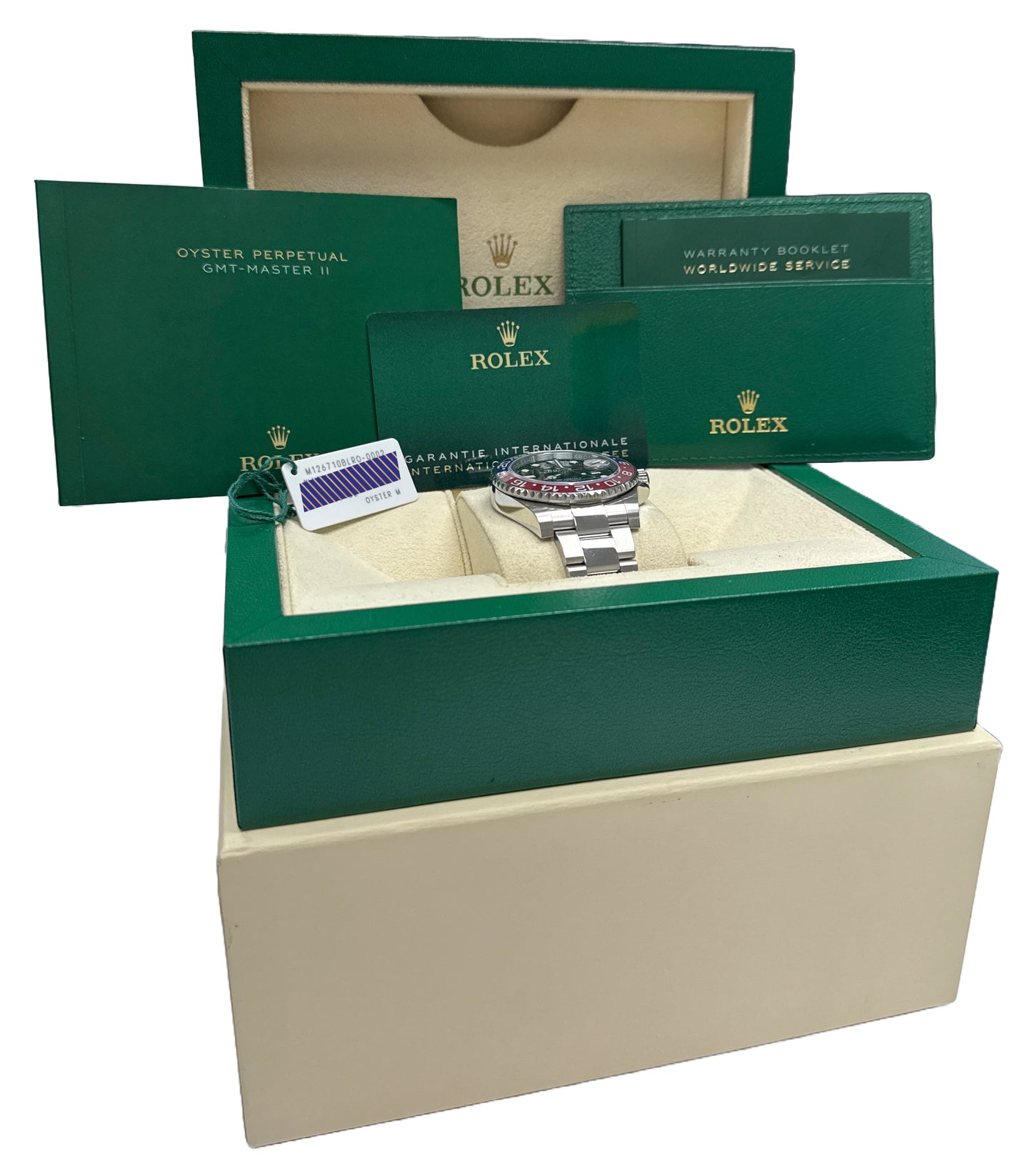 NEW 2024 PAPERS Rolex GMT-Master II Red Blue PEPSI Oyster 40mm 126710 BLRO BOX