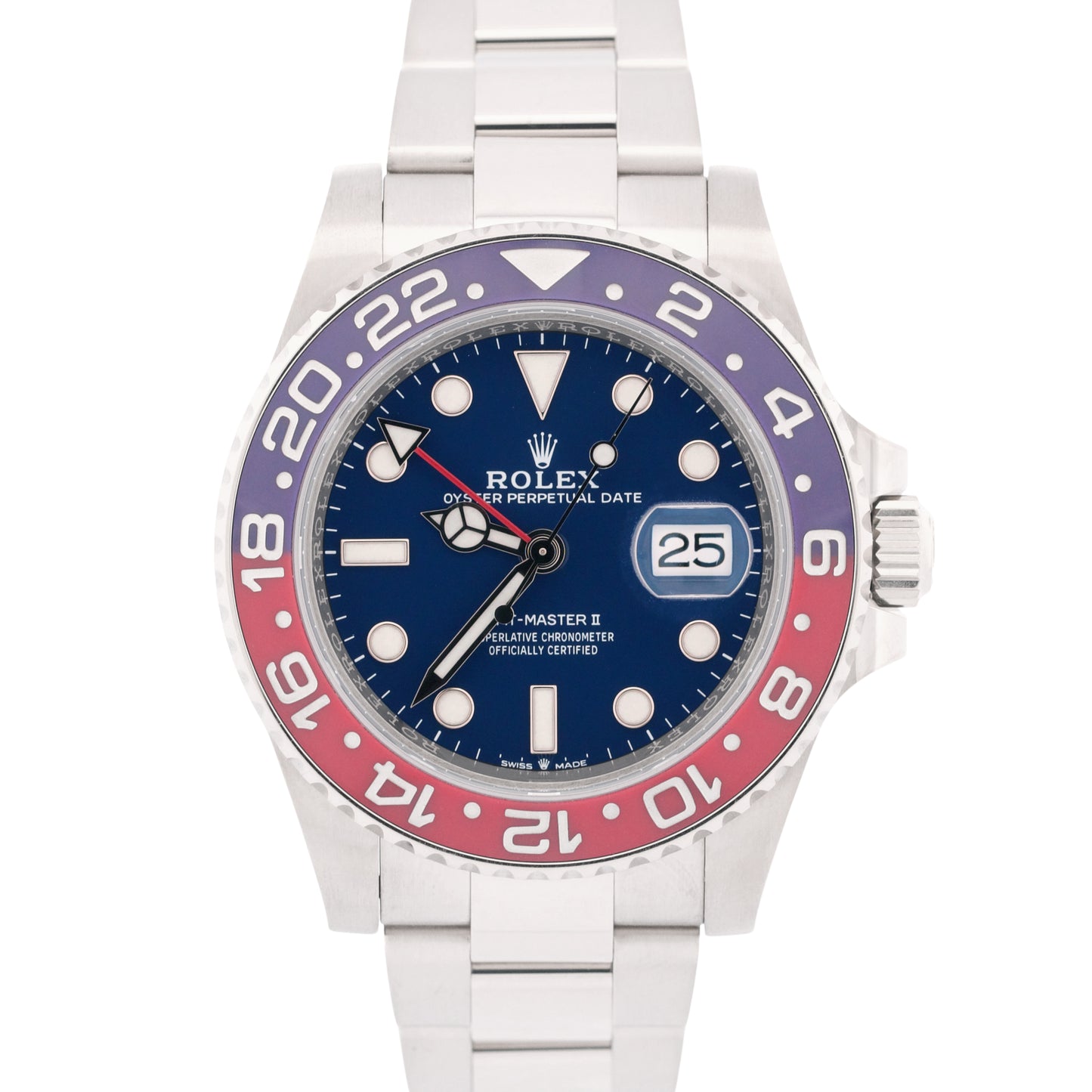 2022 PAPERS Rolex GMT-Master II PEPSI Red Blue 18K White Gold 126719 BLRO BOX