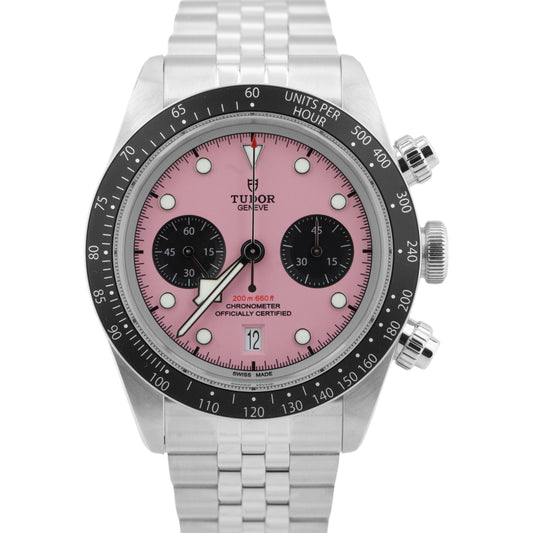 2025 PAPERS Tudor Black Bay Chrono 41mm PINK Stainless Steel JUBILEE 79360 N BOX