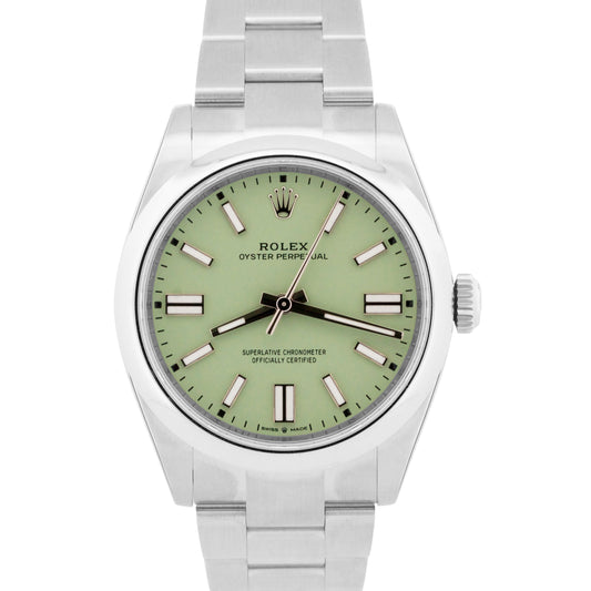 NEW OCT 2025 Rolex Oyster Perpetual 41 PISTACHIO GREEN Steel 41mm 134300 BOX