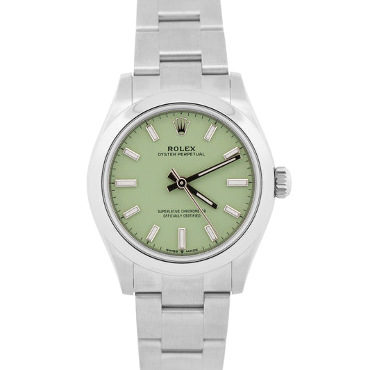 NEW AUG 2025 PAPERS Rolex Oyster Perpetual PISTACHIO Green 31mm 277200 Watch BOX