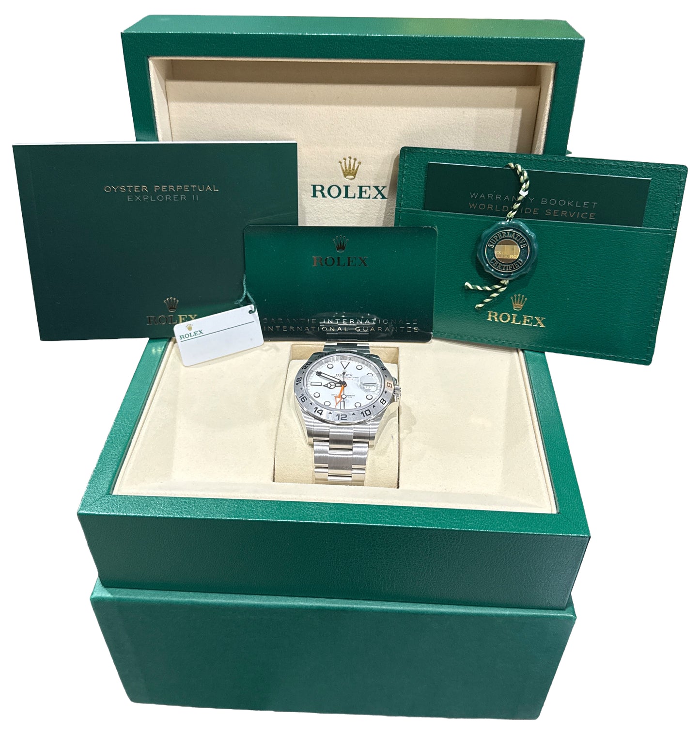 NEW 2026 PAPERS Rolex Explorer II 42mm POLAR WHITE Steel GMT 226570 Watch BOX
