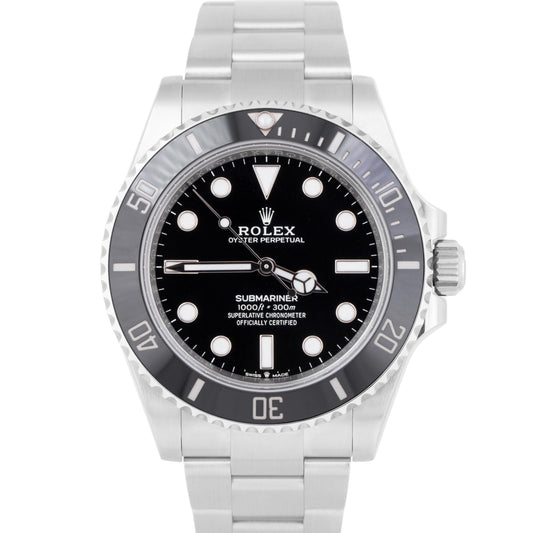 UNWORN PAPERS Rolex Submariner 41mm Ceramic No-Date Black Steel 124060 LN BOX