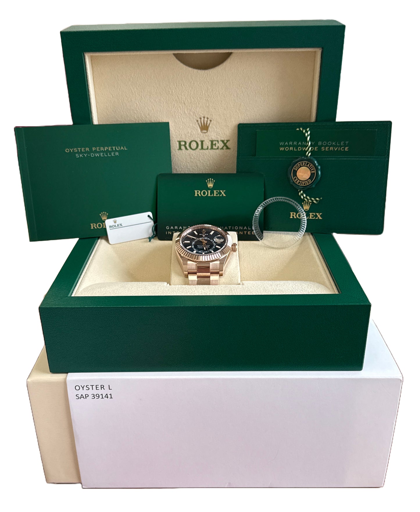 BRAND NEW 2025 PAPERS Rolex Sky-Dweller 18K Rose Gold BLUE 42mm 336935 BOX